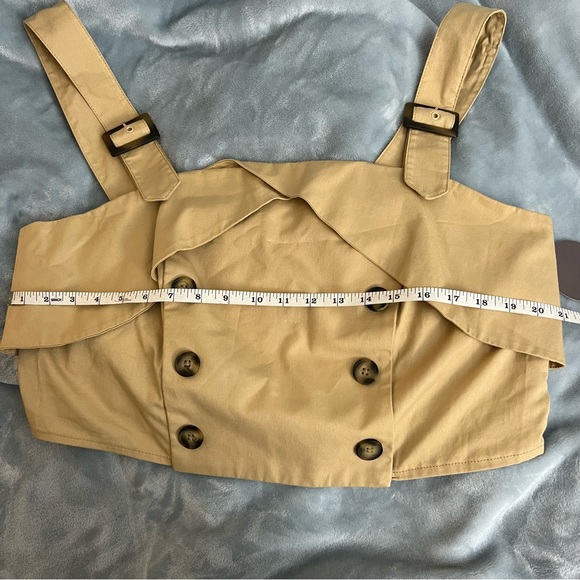 NWT Eva Franco Trench Buttoned Blouse 16W US/20W UK Khacki Anthropologie Plus - Picture 13 of 14